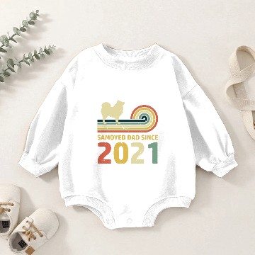 Discover Samoyed dad since 2021 Baby Romper Sweatshirts