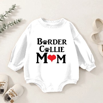 Discover Border Collie Mom Fitted V Neck Baby Romper Sweatshirts
