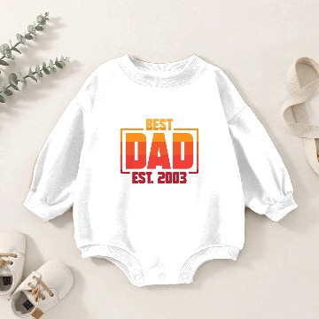 Discover Best Dad Est. 2003 Funny Best Dad Ever Fathers Day Baby Romper Sweatshirts
