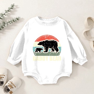 Discover Fathers day Gift Idea, Daddy Bear Cubs, Dad Baby Romper Sweatshirts