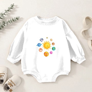 Discover Solar System Sun Planets Astronomy Baby Romper Sweatshirts