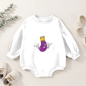 Discover Eggplant Queen Baby Romper Sweatshirts