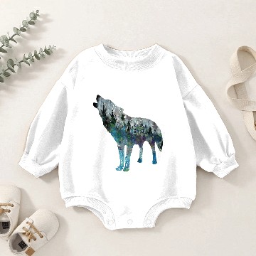Discover Howling wolf Baby Romper Sweatshirts