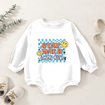 Discover Retro Summer Sublimation Baby Romper Sweatshirts