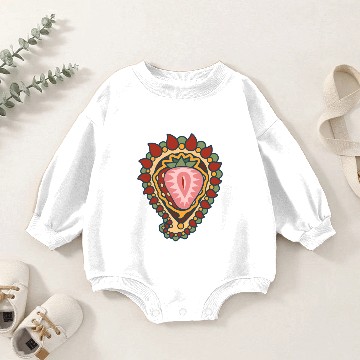 Discover Strawberry Paisley Icon Baby Romper Sweatshirts