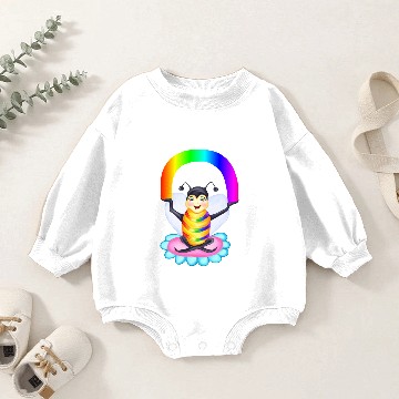 Discover Rainbow Spectrum Bee Baby Romper Sweatshirts