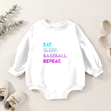 Discover eat sleep baseball repeat Baby Romper Sweatshirts