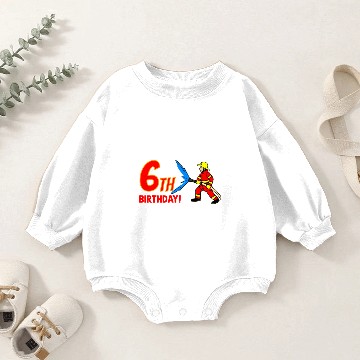 Discover 6th Birthday Fire Brigade - Young Firefighter Baby Romper Sweatshirts
