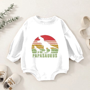 Discover RETRO PAPASAURUS Baby Romper Sweatshirts