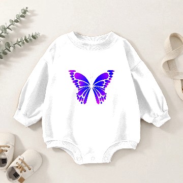 Discover White Blue Purple Butterfly Baby Romper Sweatshirts