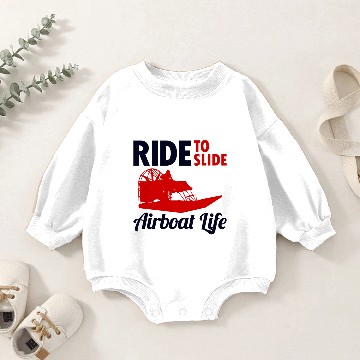 Discover Airboat Fanboat Airboating Swamp boat Race Ride Baby Romper Sweatshirts