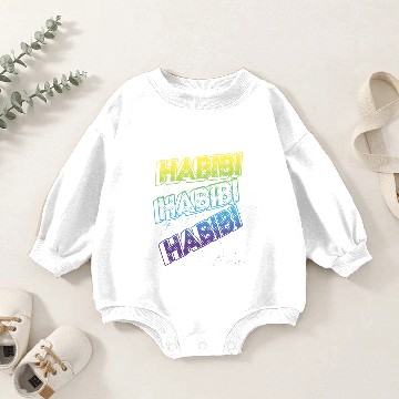 Discover 3D Text Effect - Habibi Baby Romper Sweatshirts