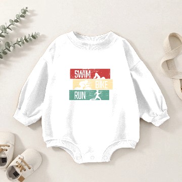 Discover Swim Bike Run Baby Romper Sweatshirts