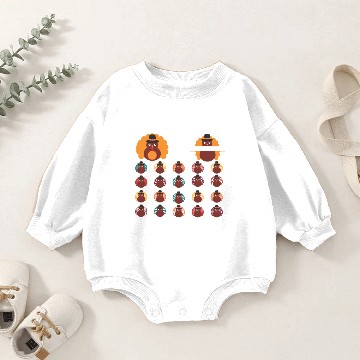 Discover Little Turkey Monogram Frames Baby Romper Sweatshirts