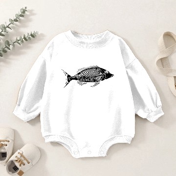 Discover Vintage Fish Herringbone Bony Fish Skeleton Baby Romper Sweatshirts