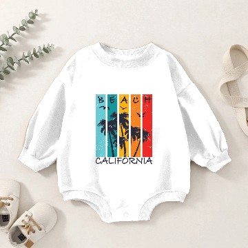 Discover California Beach White Baby Romper Sweatshirts