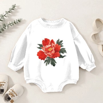 Discover red peony Baby Romper Sweatshirts