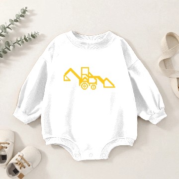 Discover 8 BitArt Construction Gold Backhoe Baby Romper Sweatshirts