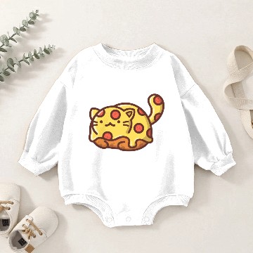 Discover Pepperoni Pizza Pocket Cat Baby Romper Sweatshirts
