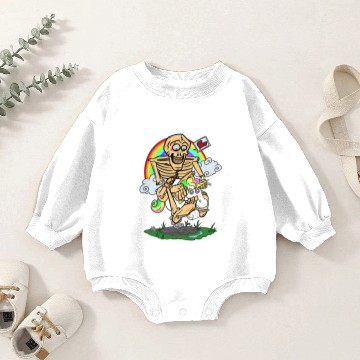 Discover Skeleton Riding Unicorn Christmas Baby Romper Sweatshirts