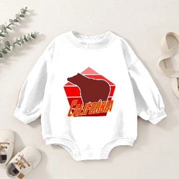 Discover California Bear Flag Baby Romper Sweatshirts