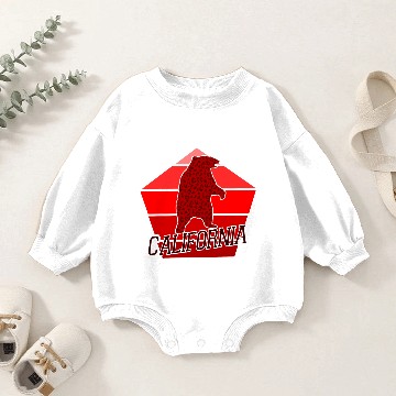 Discover California Bear Flag Baby Romper Sweatshirts