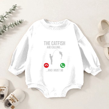 Discover Catfish Phone Call - Blue Catfish Slayer Baby Romper Sweatshirts
