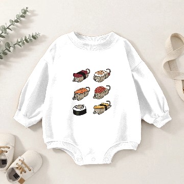 Discover Devon Rex Cat Japanese Sushi Baby Romper Sweatshirts
