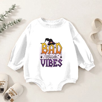 Discover Bad Witch Vibes Halloween Baby Romper Sweatshirts