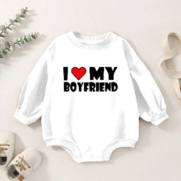 Discover I love my boyfriend Baby Romper Sweatshirts