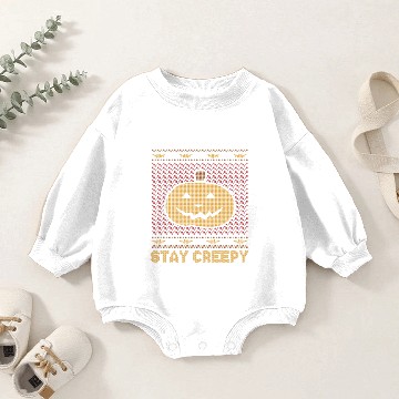 Discover Stitch Pattern Pumpkin Creature Creepy Halloween Baby Romper Sweatshirts