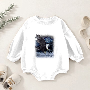 Discover Mountain Wolf Native American Eagle Baby Romper Sweatshirts