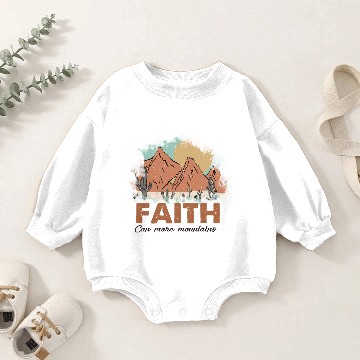 Discover Faith Can Move Mountains Baby Romper Sweatshirts
