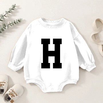 Discover Monogram Superstar Initial letter H Baby Romper Sweatshirts