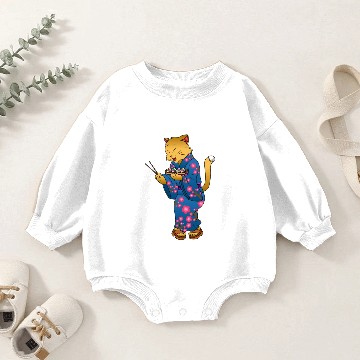 Discover Kimono Cat Baby Romper Sweatshirts