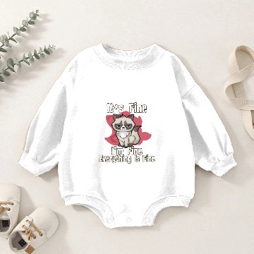 Discover Its Fine Im Fine Everything Fine Cat Baby Romper Sweatshirts