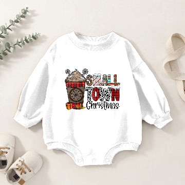 Discover Small Town Christmas Coffee Baby Romper Sweatshirts