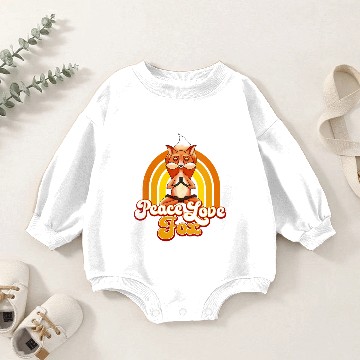 Discover Womens PEACE LOVE FOX Cute Fox Lover Fox V Neck Baby Romper Sweatshirts