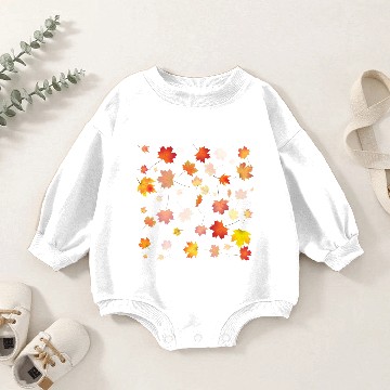 Discover Autumn Maple Leaves Baby Romper Sweatshirts