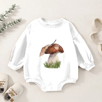 Discover Mushroom with leaf Baby Romper Sweatshirts