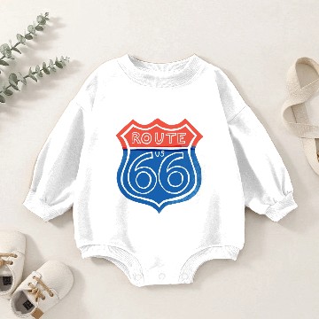 Discover U.S. Highway 66 Baby Romper Sweatshirts