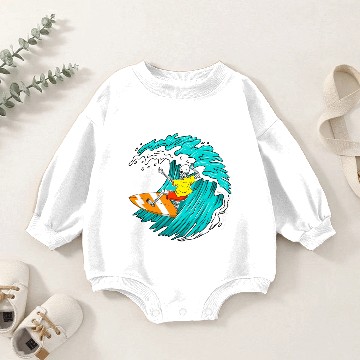 Discover Surfing Skeleton Baby Romper Sweatshirts