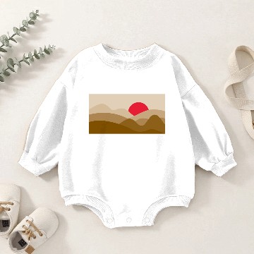 Discover Minimalist Sun Copper Brown Baby Romper Sweatshirts