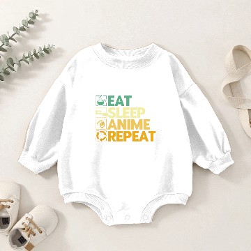 Discover Eat Sleep Anime Repeat Baby Romper Sweatshirts