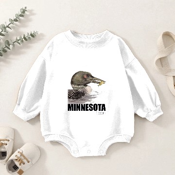 Discover Minnesota Loon Full Colour Baby Romper Sweatshirts