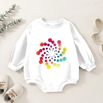 Discover Dots hurricane colorful hypnotizing spiral Baby Romper Sweatshirts