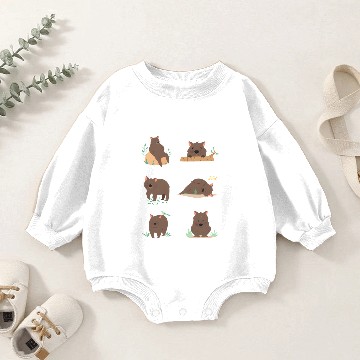Discover Wombat Sticker Pack Baby Romper Sweatshirts