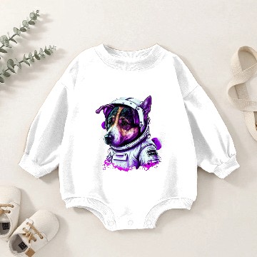 Discover Jack Russell Terrior Space Dog Baby Romper Sweatshirts