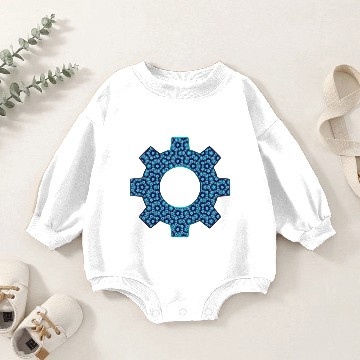 Discover Patterned Gear Icon Baby Romper Sweatshirts