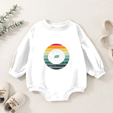 Discover Retro Bagel Baby Romper Sweatshirts
